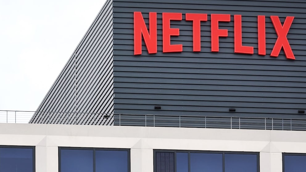 Netflix logo on a building