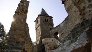 Parts of Frankenstein Castle near Darmstadt have fallen into ruin.