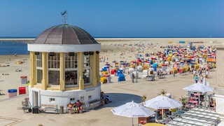 The promenade and the North Beach on Borkum attract many visitors.