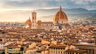 View of the city of Florence, Italy, at sunset
