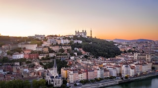 The city of Lyon lies at the confluence of the Rhône and Saône rivers