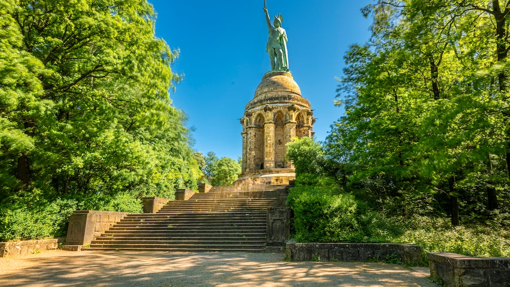 The Hermann Monument is located in Detmold, the greenest town in Germany