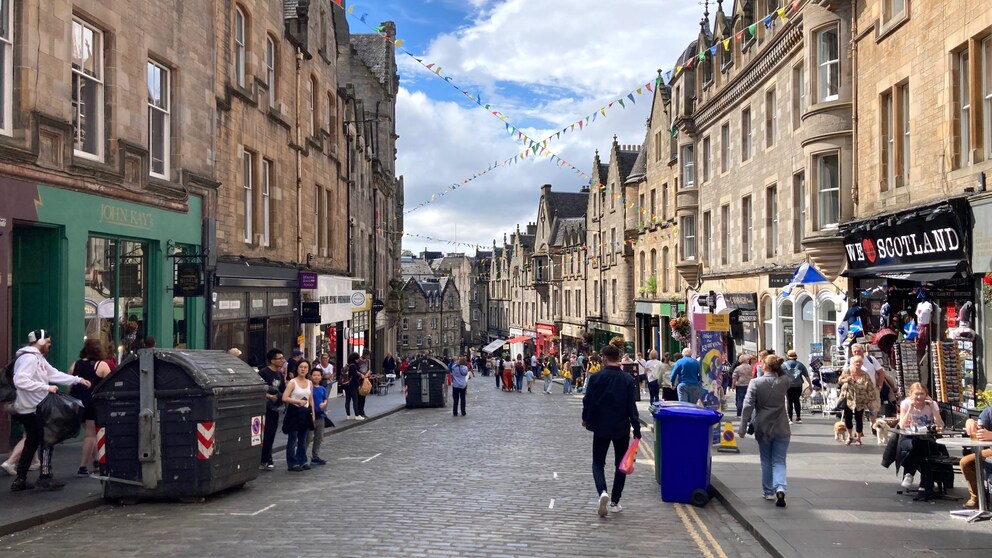 City center of Edinburgh in Scotland