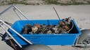 To keep the 25-meter-long island afloat, Sowa uses 150,000 plastic bottles, which are held together with the help of old fruit nets.