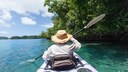 A longtail boat takes you to the uninhabited Bamboo Island in Thailand