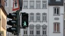 Quirky pedestrian traffic lights can be found all over Germany–such as here in Trier.