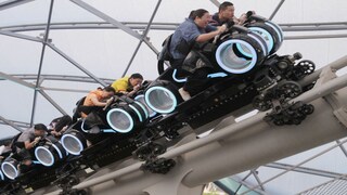 The roller coaster was inspired by the 80s Disney cult film "TRON"