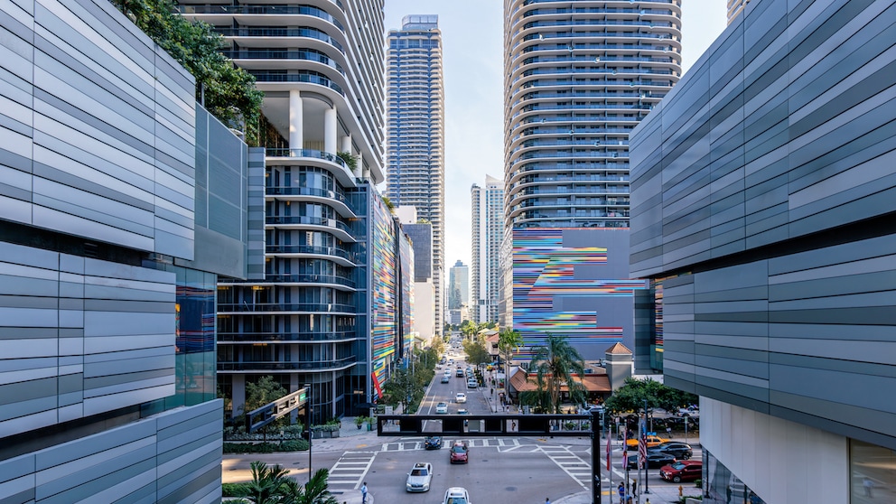 View of downtown Miami: This city is very popular with holidaymakers - but residents have now voted it the most unfriendly city in the USA