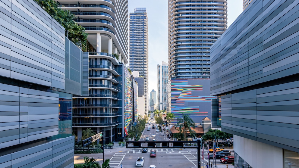 View of downtown Miami: This city is very popular with holidaymakers - but residents have now voted it the most unfriendly city in the USA