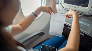 Vomit bag on the plane