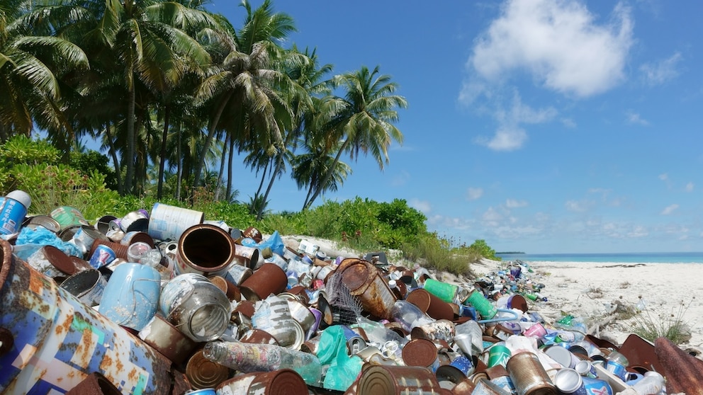 Litter on the beach