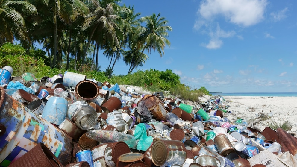 Litter on the beach