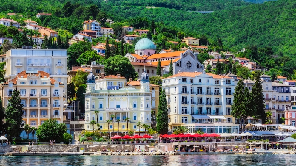 The coastal town of Opatija is known for its elegant architecture.