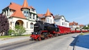 The steam train "Molli" of the Bäderbahn runs through Bad Doberan