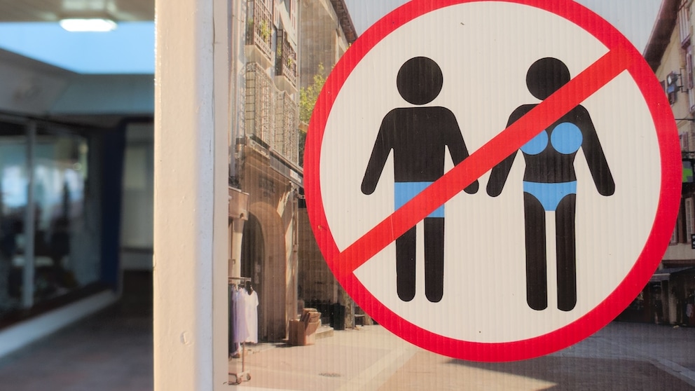 Vacation resorts prohibit the wearing of swimwear
