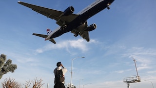 British Airways plane in the air