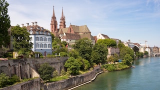 Basel's city center with the Münster Cathedral
