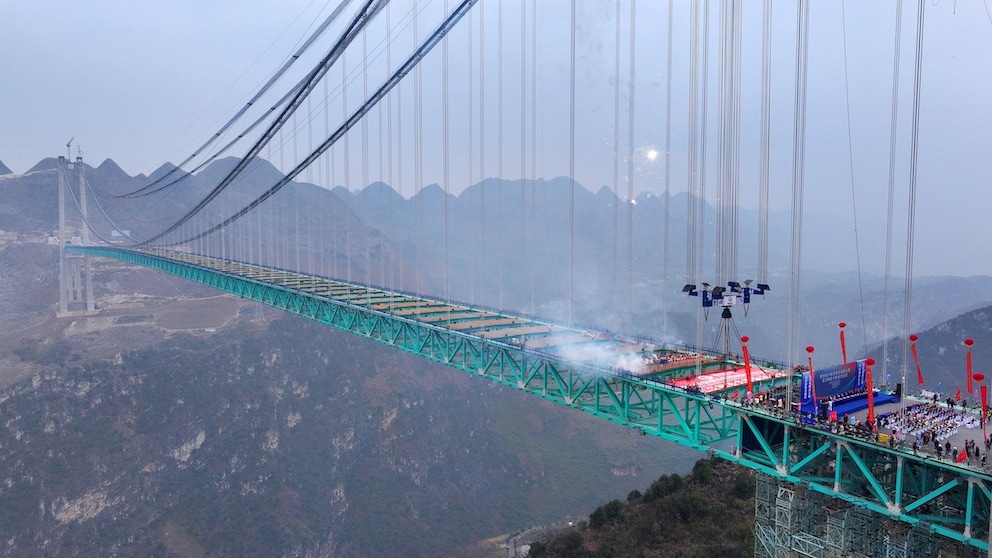The Huajiang Canyon Bridge, currently under construction, is set to become the world's highest bridge.