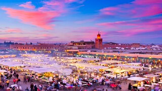 The Jemaa El Fnaa marketplace in Marrakech should be approached with caution when vacationing in Morocco.
