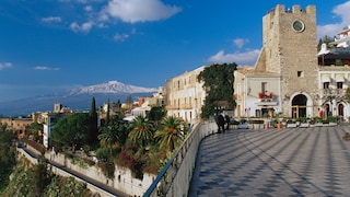 From Taormina, you have a fantastic view of Mount Etna.
