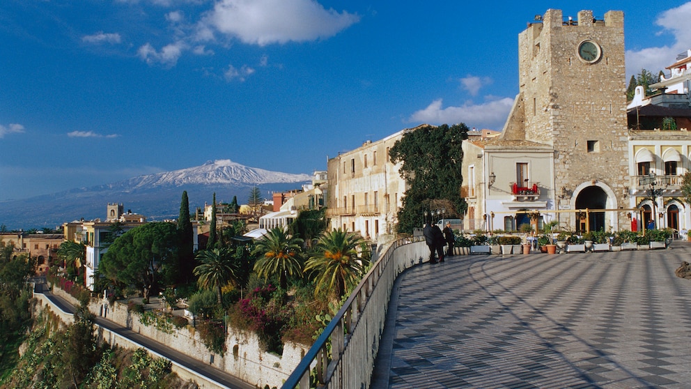 From Taormina, you have a fantastic view of Mount Etna.