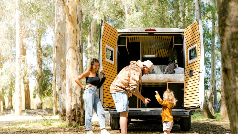 Family with Campervan