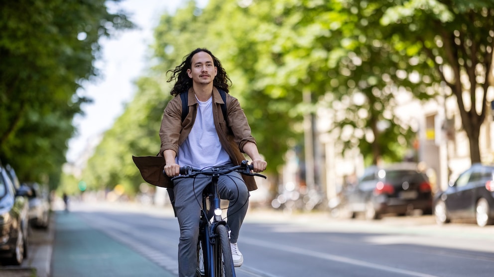 Man on Bicycle in Berlin