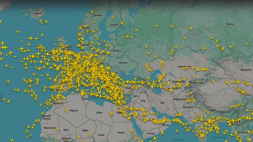 The airspace over Israel and Iran is closed.