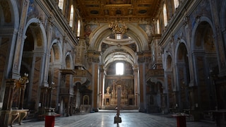 The interior of the Santa Maria la Nova church in Naples