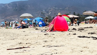 Beachgoers at the Beach Sprawling