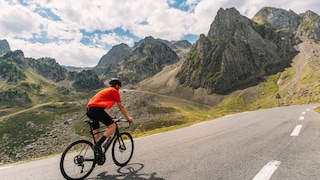 Cyclists in the French Pyrenees