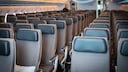 Rows of seats in the Airbus A350