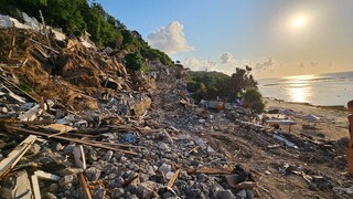 Debris Piles Up at Bali's Popular Surf Spot Bingin Beach