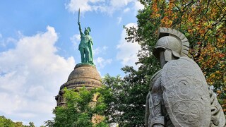 The Teutoburg Forest is a place of nature, myths, and legends—pictured here is the historic Hermannsdenkmal.