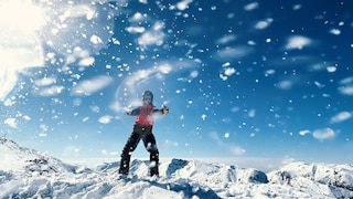 Skiers in Borovets, Bulgaria