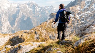 Hiking in the Mountains in Early Winter