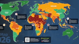 The Risk Map 2026 by the companies Safeture and Riskline highlights where in the world it is safer and where it is more dangerous.