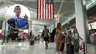No more pajamas and slippers on flights? U.S. Transportation Secretary Sean Duffy (inset photo) launches "Courtesy Campaign"