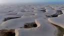 The dune landscape of Lençóis Maranhenses in northern Brazil is spectacular.