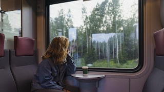 Woman on a Train in Finland