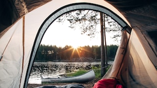 Camping by a Lake in Sweden