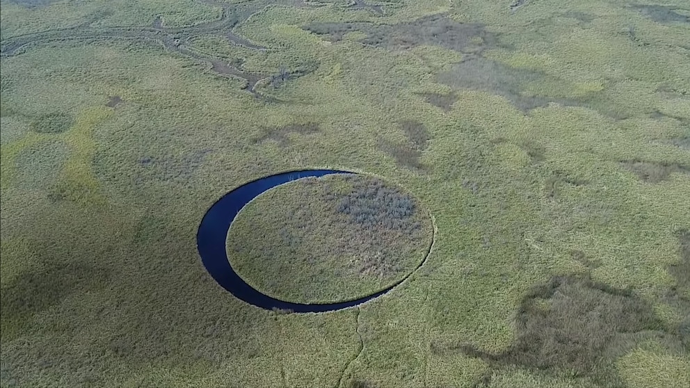 What is really behind this nearly perfect circle in the Argentine river delta? Read more here.