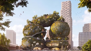 The Rotterdam Rocks building on the banks of the Maas River in the Netherlands