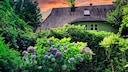The café garden of the former studio of painter Clara Rilke-Westhoff in Fischerhude