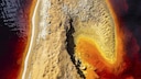 This aerial view of Spain's Rio Tinto in Andalusia resembles an abstract artwork. Its unique water coloration has gained it worldwide fame and attracted the interest of NASA researchers.